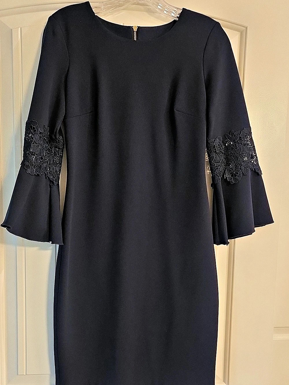 Tommy Hilfiger Navy Lace Sleeve Dress